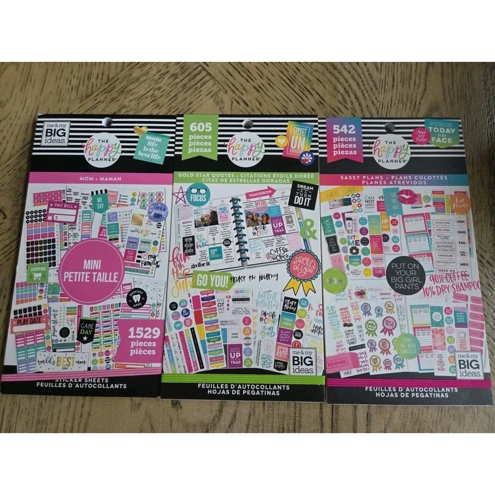 The Happy Planner Sticker Books LOT OF 3 New NWT Planner Stickers Happy Planner
